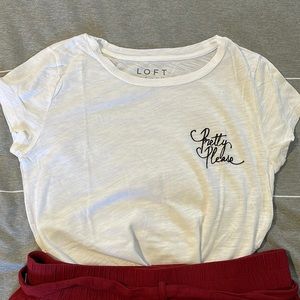 LOFT vintage soft t-shirt with embroidery